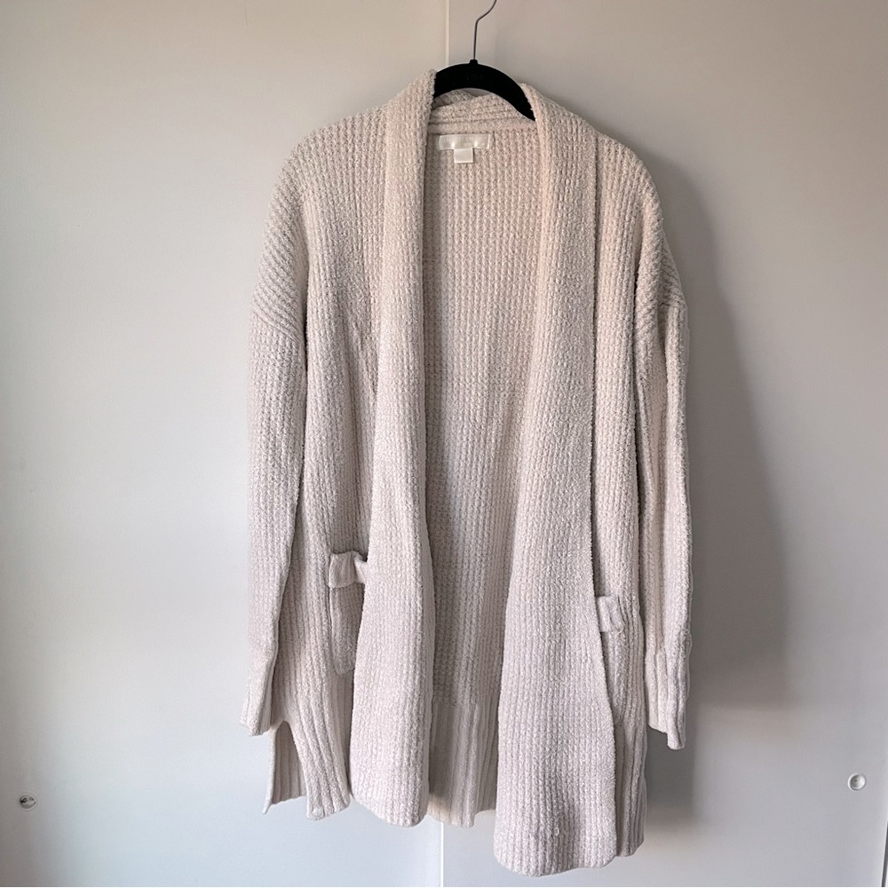 Barefoot Dreams Cream Waffle Cardigan